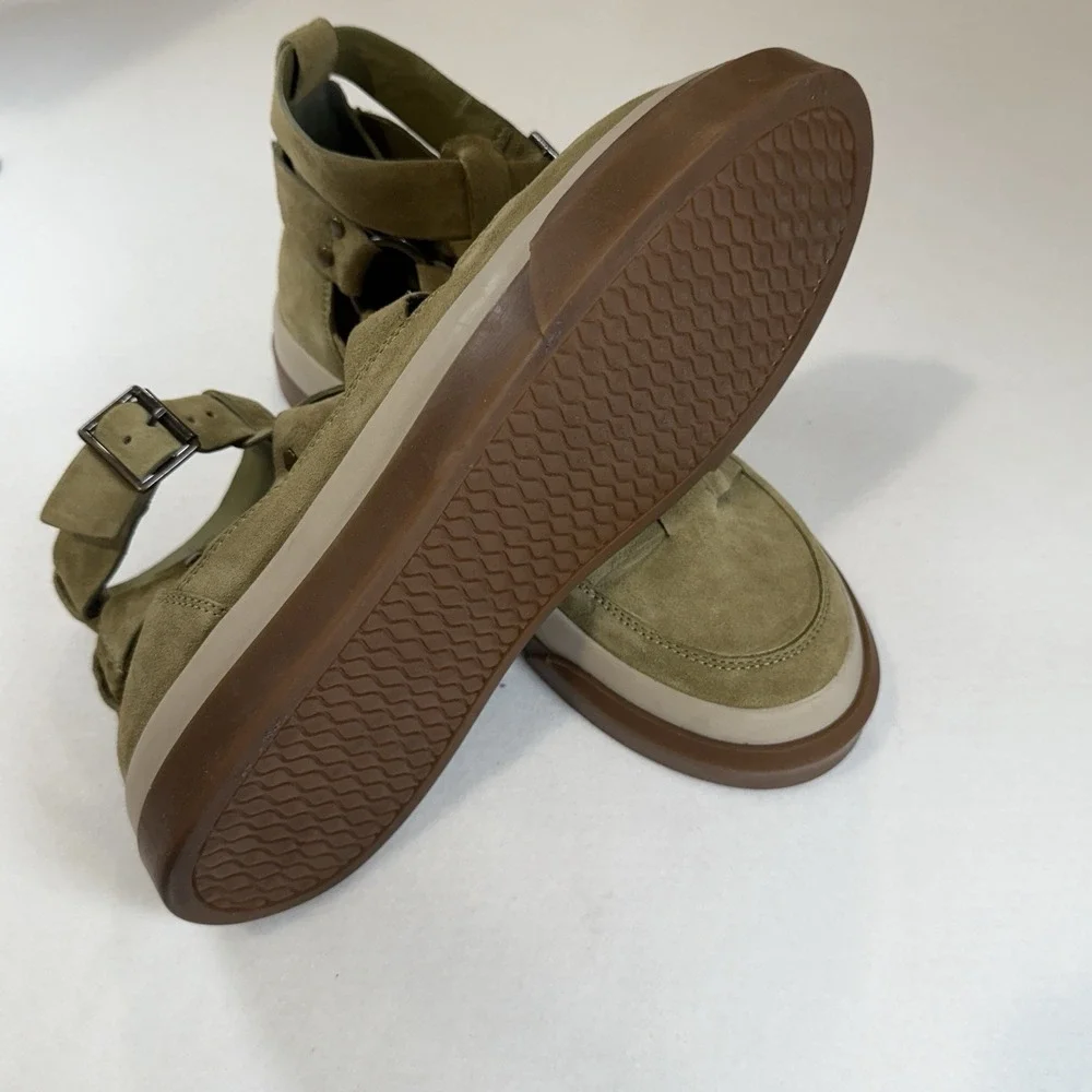 New Free People Bodhi Fisher Sneakers Olive Moss Size 11 Sandals Womens Buckle - Picture 11 of 11